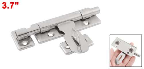 uxcell 3.7" Length Security Door Cabinet Padlock Stainless Steel Slide Barrel Bolt 3