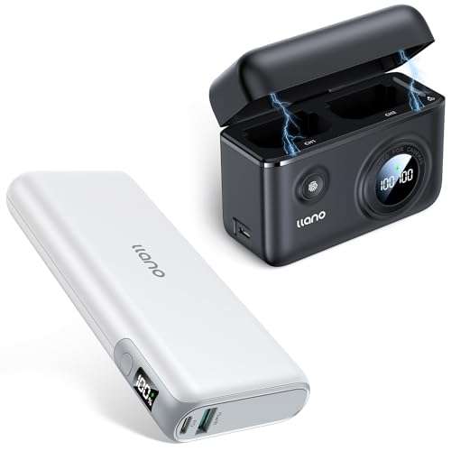 llano NP-FZ100 18W Fast Dual Camera Charger with 20000mAh 65W Portable Charger, Compatible with Sony Camera Batteries Sony A7iii, MacBook Pro, Dell XPS, iPhone, Samsung, Steam Deck