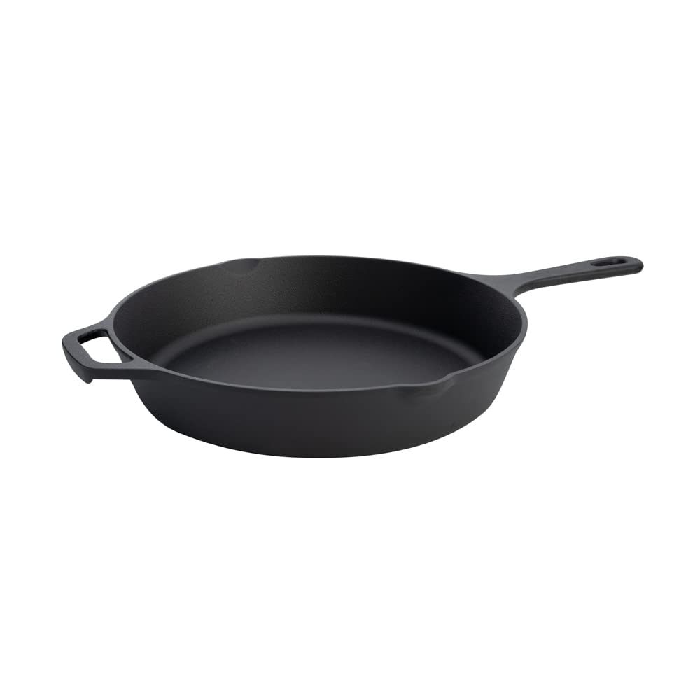 Restaurantware Met Lux 11.75 Inch Cast Iron Skillet, 1 Pre-Seasoned Cast Iron Fry Pan - With Handle, With Pour Spouts, Black Cast Iron Cooking Pan, For Kitchen, For Indoor Or Outdoor Cooking 3