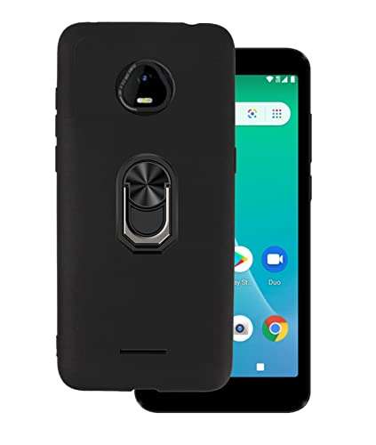 DAMONDY Case for SCHOK Volt SV55,SCHOK Volt SV55 Phone Case,360 Ring Shockproof Cover Soft TPU Rubber Slim with Kickstand [Magnetic Car Mount] Phone Case for SCHOK Volt SV55 SV55216 -Black