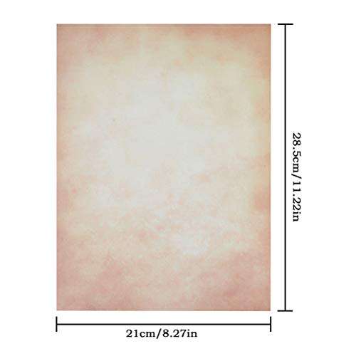 100 Sheets of Parchment Paper for Writing printing, Old Looking Vintage Design Stationery Vintage Letter Writing Paper for Invitation, Letter, Resume, Art, Double Sided 2