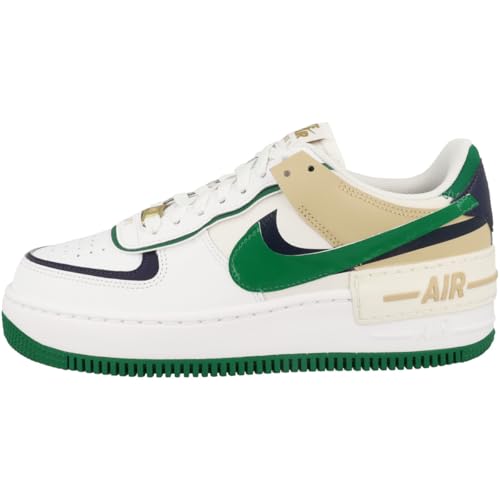 NIKE Air Force 1 Shadow Women's Shoes, White Malachite Sesame Midnight Navy, 7.5
