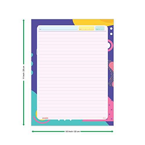 ESCAPER Abstract Theme Project Papers - Multicolor Practical Sheets for Assignment, Art & Craft One Side Ruled Lines Paper, Designer Ruled Coloured Paper, Perfect for School Projects 3