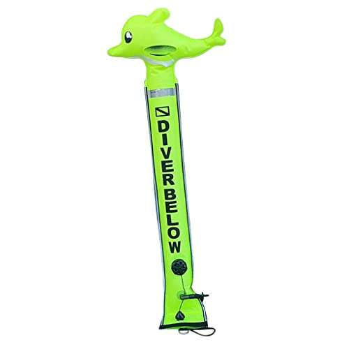 Scuba Diving Surface Marker Buoy SMB Underwater Safety Buoy Fluo Yellow 4FT 1