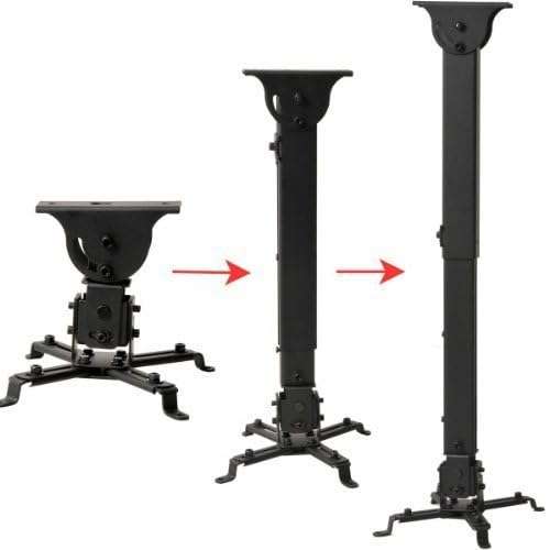 VideoSecu Flat Vaulted Ceiling Projector Mount LCD DLP Bracket with Adjustable Height Rotating Swivel Arm One Piece PJ2B 1C9 4