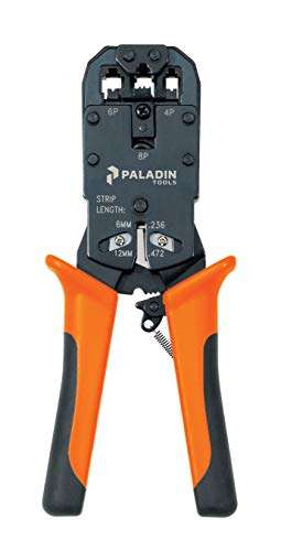 Paladin Tools PA1530R PRO MOD Data & Phone Crimper | POE Ethernet RJ11 RJ45 RJ22 Professional Crimper | CAT5 CAT5E CAT6 1