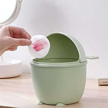 AP ENTERPRISES ARAA PAVA Funny deer animal design waste bin new creative household desktop plastic trash can Small Portable Table Dustbin Desk Dustbin with Attached lid and Swing Opening 6