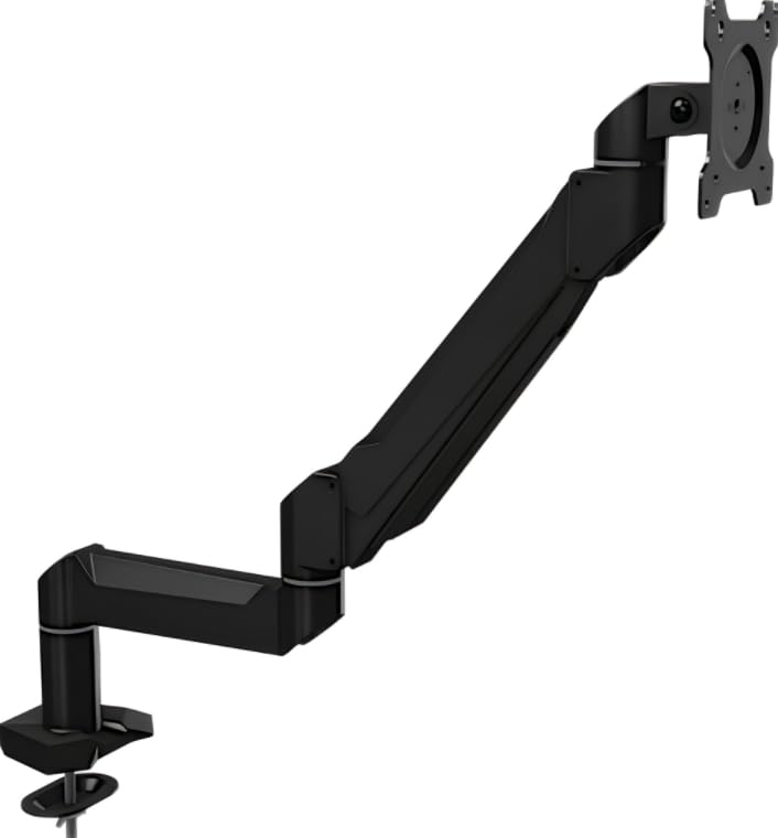 Crimson AV DSA12K Dual-Link Desktop Monitor Arm, Extended Reach, Full Motion, 10-32" Displays, 30 lb Capacity, VESA up to 100x100, Desk Clamp, Bolt-Down, Through-Hole Pole Mount 1