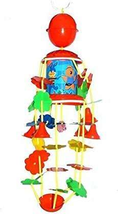 PRIMEFAIR Plastic Musical Merry Go Round Jhoomer Toy with Soothing Sound for Kids, Red 6