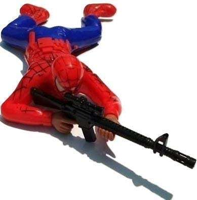Boriva Present a Toy for Your Super Child with Super Hero Avengers Spiderman Crawling with Gun, Light and Sound ( Red Color )