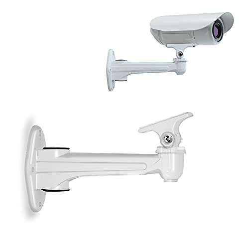 Drsn Mini Projector Wall Mount, CCTV Security Camera Mount Bracket, Aluminum Alloy Indoor Outdoor CCTV Wall Ceiling Mount Holder Length 6.7"/Rotation 360°/Tilt 135°/Load 6.6 lbs/White 1