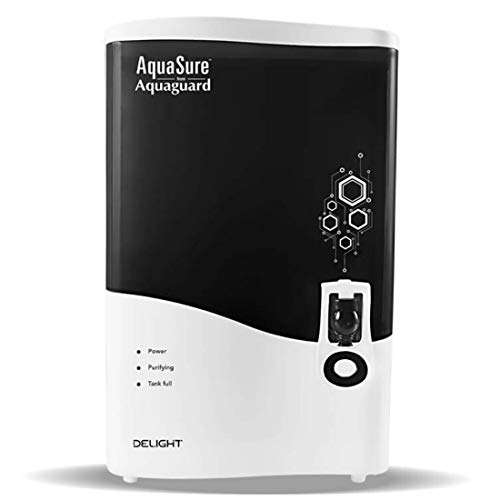 Aquasure From Aquaguard Delight RO+UV+MTDS ,7L storage water purifier,suitable for borewell,tanker,municipal water (White) from Eureka Forbes 1