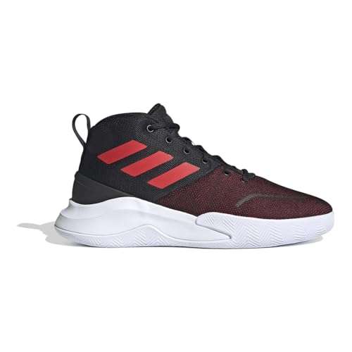 adidas Men's OwnTheGame Basketball Shoe, Black/Red/White, 8.5 M US