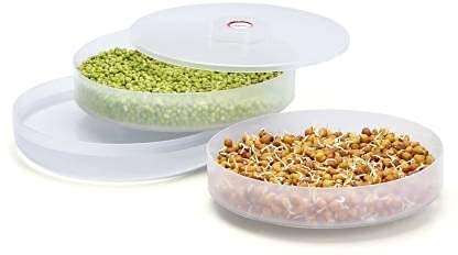 Divik Transparent Plastic Sprout Maker with 3 Bowl Container - Home Making Fresh Sprouts Beans Maker Box for Living Healthy Life 5