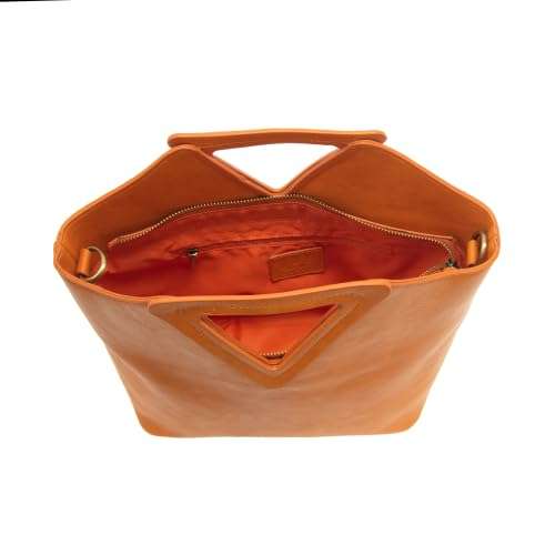 Joy Susan Women's Fashion Purse Sophie Triangle Handle Handbag - Tangerine 3