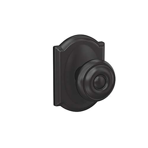 Schlage Custom FC21 GEO 622 CAM Georgian Knob with Camelot Trim Hall-Closet and Bed-Bath Lock, Matte Black 1