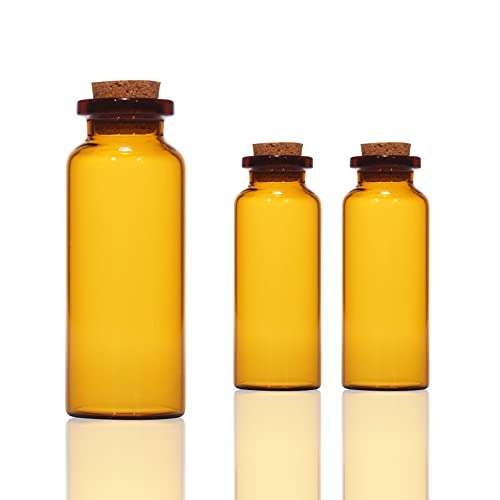 Rentra S.P.A 10ml Amber Round Regular Glass Vial + Natural Cork Stopper