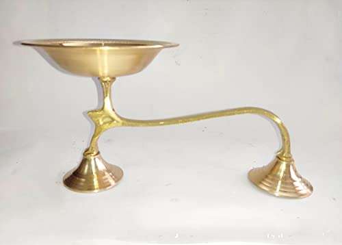 NAAYAGI ® - Brass Made DHOOPAKKAL/DHOOP Holder/SMABIRANI KARANDY/Puja Dhoopakal/Pooja Dhoopkarandi (8 INCH Long) 2