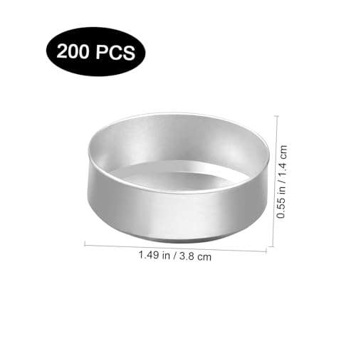 Milisten 200Pcs Aluminum Tea Light Candle Cups Empty Tins for Candle Making DIY Wedding Party Home Decoration Silver 5