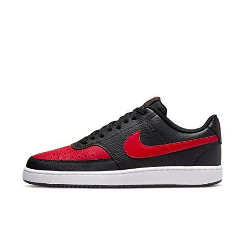 Nike Men's Court Vision Low Next Nature Sneaker, Black/University Red/White, 10.5 1