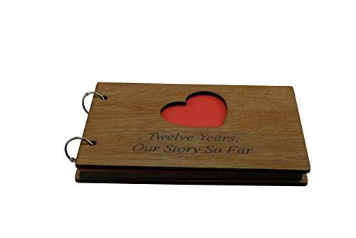 Pirantin 12 Years Our Story So Far - A5 Scrapbook, Photo Album or Notebook with Varnished Wood Front and Back Covers 2