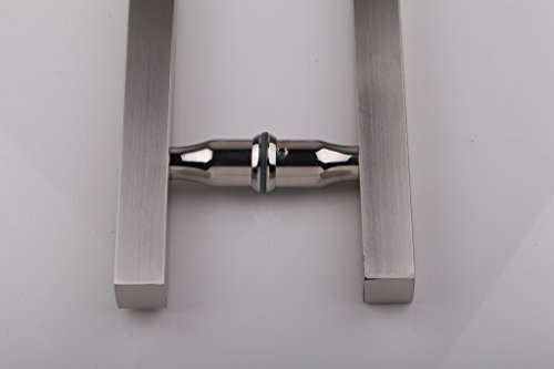 TOGU TG-6015 900mm/36 inches Square/Rectangle H-Shape Back to Back Stainless Steel Push Pull Door Handle for Solid Wood, Timber, Glass and Steel Doors, Full Brushed Stainless Steel Finish 3