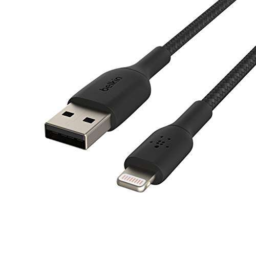 Belkin Apple Certified Braided Lightning to USB-A Charge and Sync Type A Cable, Tough and Durable, For iPhone, iPad, Air Pods, 3.3 Feet (1 Meter) - Black 4