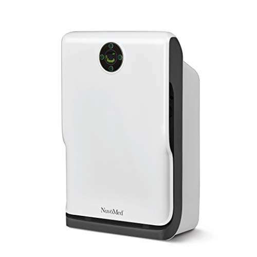 NuvoMed Floor Standing Air Purifier with Hepa Filter and Honeycomb Activated Carbon Filter with inbuilt Ionizer - 4 Layer Air Filter (White)