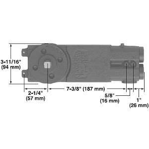 International Door Closers Model 311 BODY ONLY Fixed ADA (Handicap) Multi-sized Overhead Concealed Closer for Exterior Doors - 105 Degree Backstop with No Hold-Open function w/range of sizes from 8.5lbs of Opening Force to medium spring tension 2