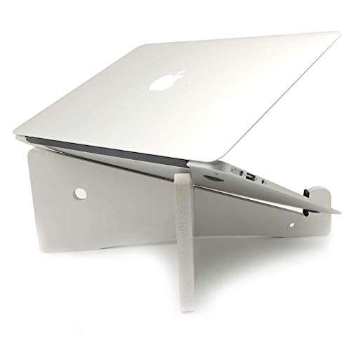 VAH White X Detachable Laptop Vertical Holder Wooden Laptop Stand for Macbook Air or Pro and Hp Dell Acer Toshiba Lenovo Sony Asus Laptop 2