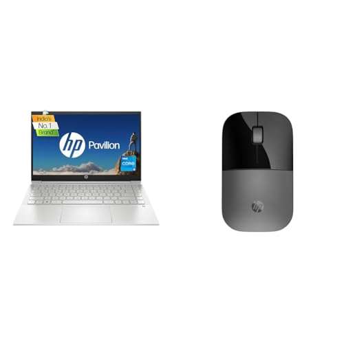 HP Pavilion 14,11Th Gen Intel Core I5 16Gb Ram/512Gb Ssd 14 InchesFhd IPS Anti-Glare Display&150Wireless Mouse with1600 DPI Optical Tracking, 2.4 GHz Wireless connectivity, Dual-Function Scroll Wheel