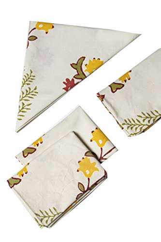 CONTRAST LIVING SmarekA Hand Block Printed Kitchen Towel/Dish Towel/Hand Towel Multi Color Set of 3 Pcs 3