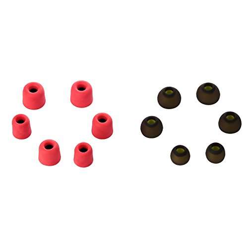 12 Pieces Memory Foam + Silicone Ear Pads Replacement S/M/L Size Comfortable Noise Isolating Headphone Accessories Kit Earbuds Ear Tips (Red) 2