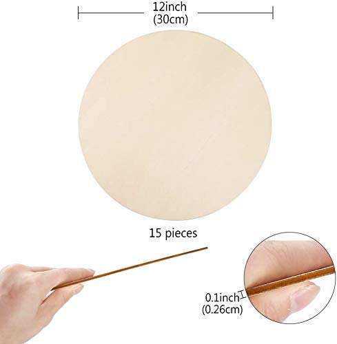 ProKart Unfinished MDF Pine Wood Round 2.5mm Thick 12 inch Board for Art and Craft for Resin Art, Mandala Art, Pyrography, Painting (Set of 5) 3