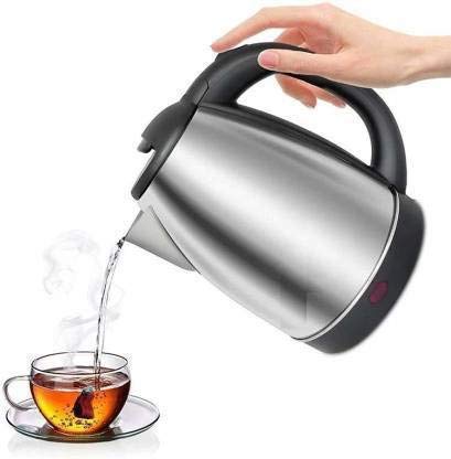 Dweezhet Stainless Steel Kettle 2 Litre, Silver & Black Colour Used for Boiling Water, Making Tea and Coffee, Instant Noodles, Soup etc