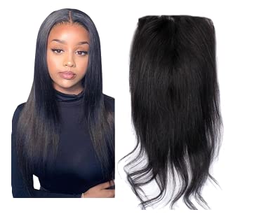 Confidence Virgin Human Hair Silky Front Lace Closure With Clip Hair Extension For Women, Pack Of 1 (16 Inch, Black)
