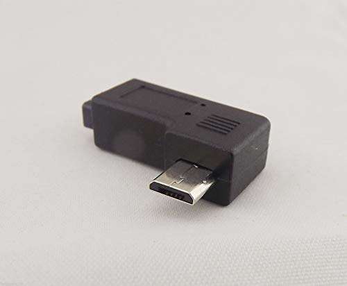 Connectors 10pcs Micro 5-Pin USB Male to Female Jack USB 2.0 Left Angle Connector Adapter - (Cable Length: 0, Color: Black) 2
