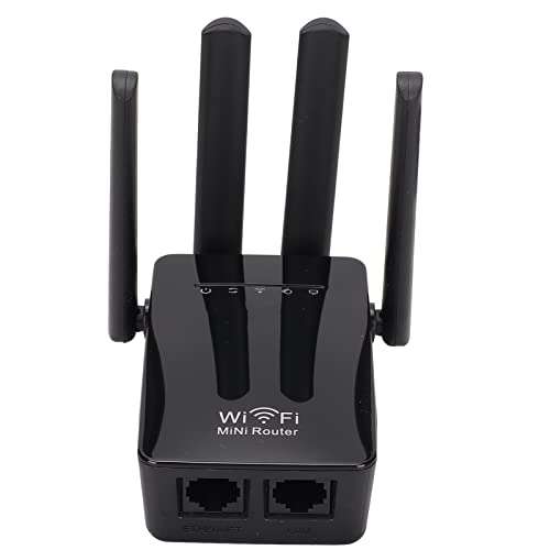 3 in 1 Wireless Router, 300Mbps High Speed WiFi Router, Wireless Access Point with 4 External Antennas, 360° Full Signal Coverage, Support Repeater, Wisp, Client and Ap Mode(US)