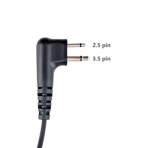 KS K-STORM RDM2020 Surveillance Acoustic Tube Earpiece Headset with Mic Compatible with Motorola CP200, CLS1110, CLS1410, CLS1413, PU Material, Black 6