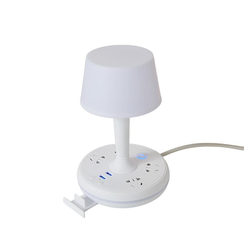 Socket Desk Lamp|Smart Multi-Function Desktop Lamp with Remote Control| Eye Protection Night Light Creative USB Socket Board for Home Office| USB Plug in Small Table Lamp with Phone Holder 3