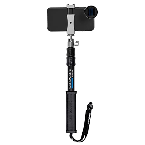 SANDMARC Pole for iPhone: 10-25" Waterproof Extension Selfie Stick for iPhone 16/15/14/13/12/11 Pro/Max, SE, XS, XR, X, 8 & 7 3