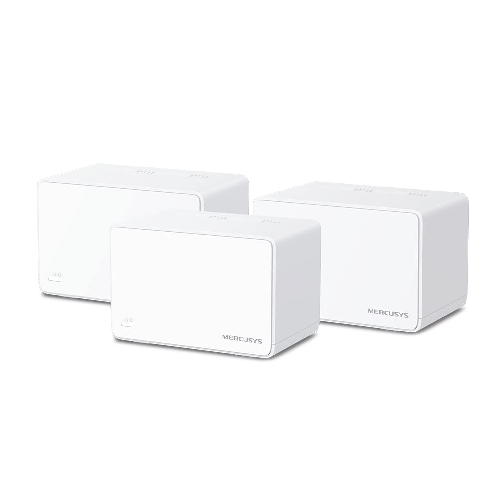 MERCUSYS Halo H80X Ax3000 Whole Home Mesh Wi-Fi 6 System|3000 Mbps Dual Band Wireless Gigabit Router|Seamless Roaming|Coverage Upto 7,000 Ft² (650 M²)|Pack of 3,White 1