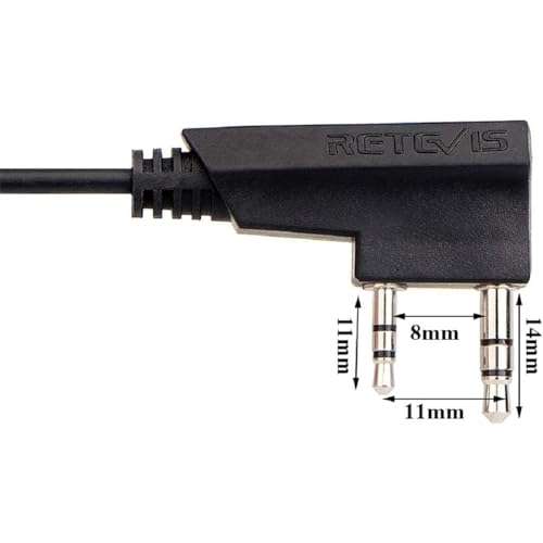 Retevis Earpiece Adapter,2 Pin to 3.5mm Walkie Talkies Headset Adapter Only Fit RT21 RT22 RT27 RT7 H-777 H777S RT18 RT19 RT22S (Not Fit for Other Brands) 2 Way Radios (1 Pack) 2