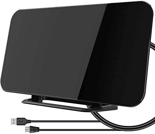 TV Antenna Indoor & HD Antenna, Digital Antenna for Smart TV, with Stand 50-80 Miles Range Freeview Amplified HD TV Aerial Support 4K 1080P HD/UHF/VHF/FM Freeview Channe 1