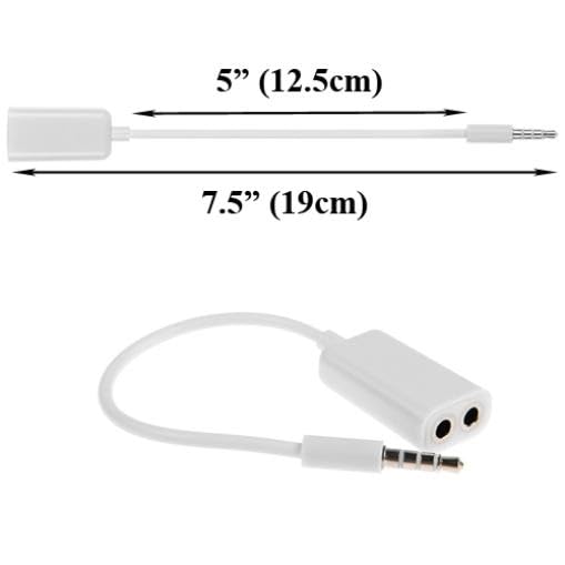 Selna Headphones Splitter 3.5mm Earphone Adapter Compatible with Motorola Moto G Power 5G (2020,2021,2022,2023,2024), Dual Headset Port Audio Jack Adaptor, White, Se-SE01743Y5Z-90 4