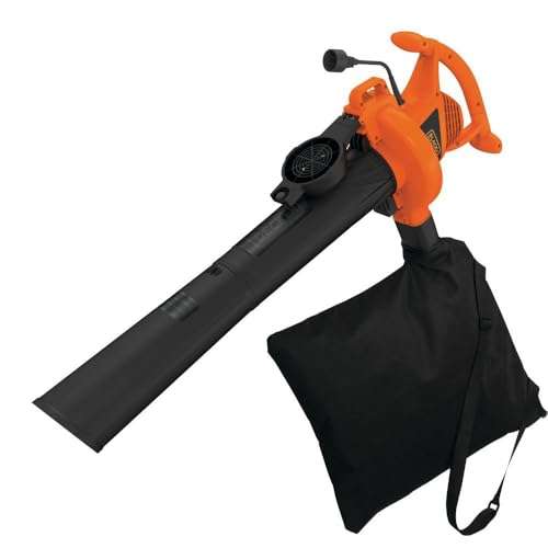 BLACK+DECKER Electric Leaf Blower, Leaf Vacuum and Leaf Mulcher, 3-in-1 300 CFM 210 MPH 12-Amp Handheld Lightweight Corded Electric Combo Kit (BV3100) 6