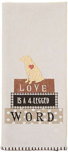 Kay Dee Designs Four Legged Word Embroidered Tea Kitchen Towel, 18" x 28", Various 1