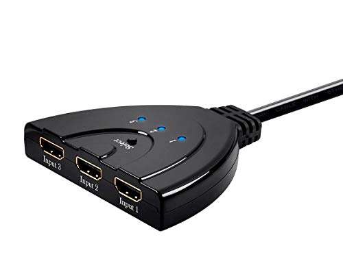Monoprice Blackbird 4K 3x1 HDMI 2.0 Switch |Pigtail, HDCP 2.2, 4K 60Hz, HDMI Bus Powered, Gold Plated Connectors (Compatible with PS4/5 Xbox Apple TV Fire Stick Roku Blu-Ray Player) 5