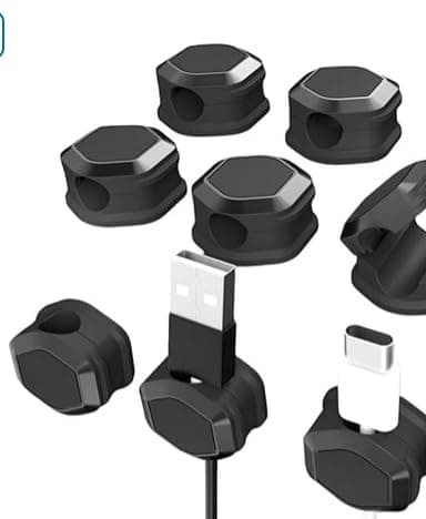 Magnetic Cord Organizer, Cord Organizer for Desk, Cord Holder, Smooth Adjustable Cable Management, Wire Keeper for Desk, Nightstand, Phone Charger, Computer, Home, Office, Car 1