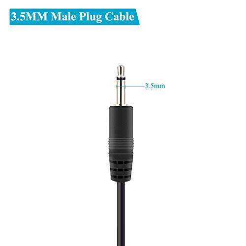 Fancasee 4-Pack 3.5mm 1/8" to Speaker Wire TS Mono Male Plug to Bare Wire Pigtail 3.5mm Jack Connector Adapter Repair Audio Cable for Speaker, Trigger Cable 3